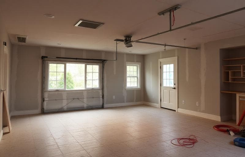 Garage being converted to living space in a Mesa Arizona home